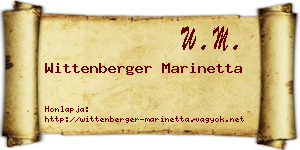 Wittenberger Marinetta névjegykártya